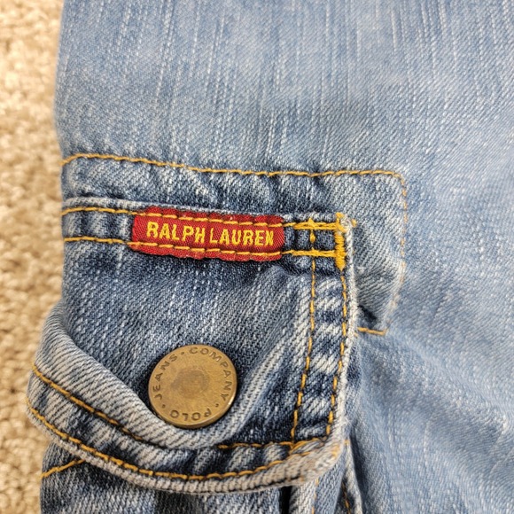 Polo Jeans Co. Mens Denim Cargo Jort Shorts Blue Jean Casual Size Sz 34 Vintage - Picture 7 of 8